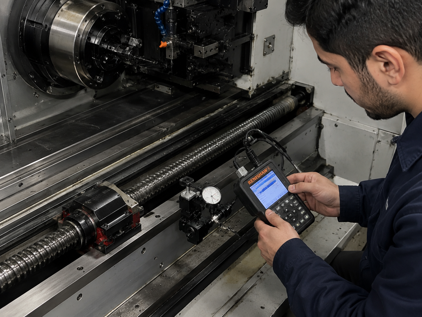 جبران خطای گام و بک‌لش CNC با لیزر ترکر